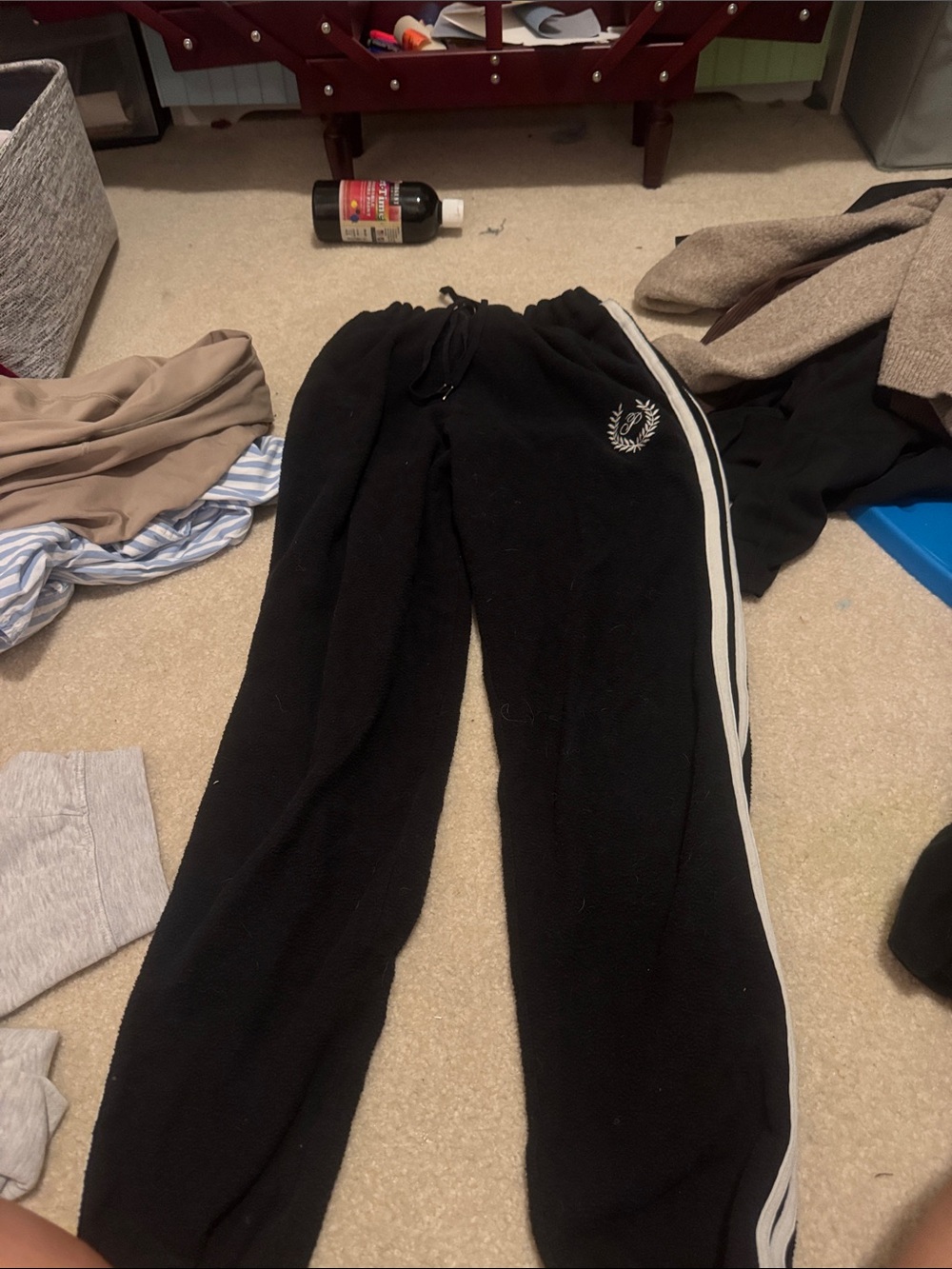 Victoria's Secret Black Joggers with White Side Stripes